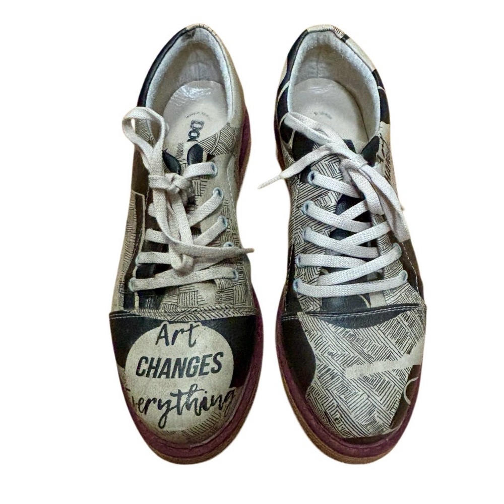 DOGO Vegan Leather Art Changes Everything Sneaker Lace Up Derby Oxford